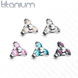 Titanium CZ Trinity Triangle Top Parts For Lip Eyebrow Dermal