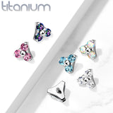 Titanium CZ Trinity Triangle Top Parts For Lip Eyebrow Dermal