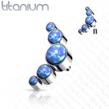 Titanium Round Bezel Opal Top For Lip Eyebrow Dermal