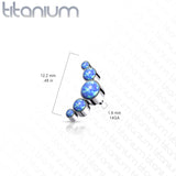 Titanium Round Bezel Opal Top For Lip Eyebrow Dermal