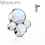 Titanium Bezel Opal 4 Clusters Top for Lip Eyebrow Dermal