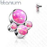 Titanium Bezel Opal 4 Clusters Top for Lip Eyebrow Dermal