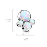 Titanium Bezel Opal 4 Clusters Top for Lip Eyebrow Dermal