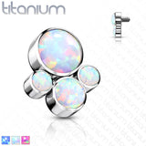 Titanium Bezel Opal 4 Clusters Top for Lip Eyebrow Dermal