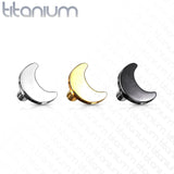 Titanium Flat Crescent Moon Top for Lip Eyebrow Dermal