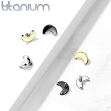 Titanium Flat Crescent Moon Top for Lip Eyebrow Dermal