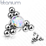 Titanium Bezel CZ Trinity Ball Clusters For Lip Eyebrow Dermal
