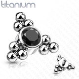 Titanium Bezel CZ Trinity Ball Clusters For Lip Eyebrow Dermal