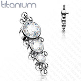 Titanium Descending CZ Ball Clusters Top For Lip Eyebrow Dermal