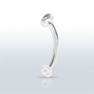 Acrylic Curve Piercing Retainers with Clear O-Ring 14G Pack