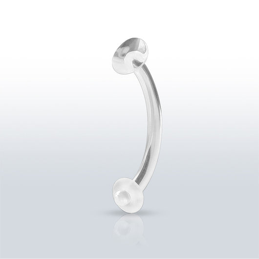 Acrylic Curve Piercing Retainers with Clear O-Ring 14G Pack
