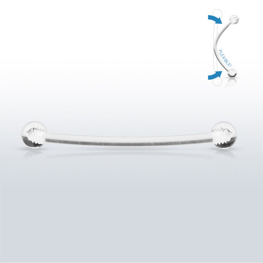 Pair Clear Acrylic Bioflex Barbell Non Toxic Allergy Free Retainers 16G