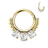 High Quality Precision CZ Bead Hinged Segment Septum Ear Cartilage Helix Tragus Rings