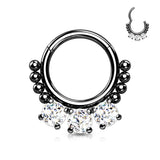 High Quality Precision CZ Bead Hinged Segment Septum Ear Cartilage Helix Tragus Rings