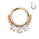 High Quality Precision CZ Bead Hinged Segment Septum Ear Cartilage Helix Tragus Rings