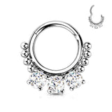 High Quality Precision CZ Bead Hinged Segment Septum Ear Cartilage Helix Tragus Rings