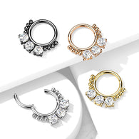 High Quality Precision CZ Bead Hinged Segment Septum Ear Cartilage Helix Tragus Rings