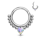 High Quality Precision Heart CZ Bead Hinged Segment Nose Septum Ear Cartilage