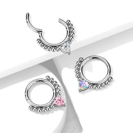 High Quality Precision Heart CZ Bead Hinged Segment Nose Septum Ear Cartilage