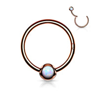18G All Surgical Steel Opal Ball Hinged Segment Hoop Rings Tragus Ear Cartilage