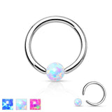 Synthetic Opal Ball 316L Surgical Steel Captive Bead Ring