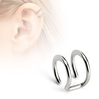 Double Ring Fake Non Piercing Ear Cartilage Helix Cuff Earring