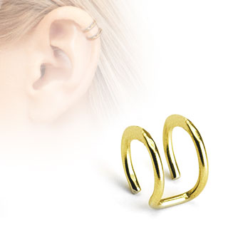 Double Ring Fake Non Piercing Ear Cartilage Helix Cuff Earring