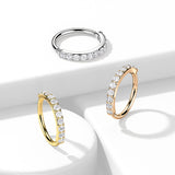 Single Lined Half CZ Bendable Hoops Ear Cartilage Tragus Helix Earrings