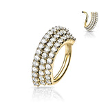 3 CZ Lined Angled Plate Hoop Ear Cartilage Helix Nose Septum Rings