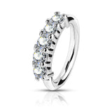 5 CZ Lined Bendale Ear Cartilage Daith Tragus Helix Earrings Hoop Nose Rings