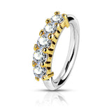 5 CZ Lined Bendale Ear Cartilage Daith Tragus Helix Earrings Hoop Nose Rings