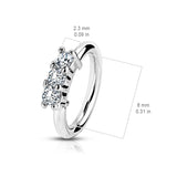 CZ Lined Bendale Ear Cartilage Daith Tragus Helix Earrings Hoop Nose Rings