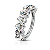 7 Gem Lined Surgical Steel Bendable Hoop Tragus Cartilage Eyebrow Nose