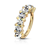 7 Gem Lined Surgical Steel Bendable Hoop Tragus Cartilage Eyebrow Nose
