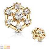 CZ Hexagonal Internal Threaded Dermal Anchor Top