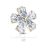 Pear Shape CZ Flower Internal Threaded Dermal Anchor Top