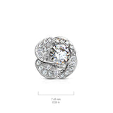 CZ Center Rose Blossom Internal Threaded Dermal Anchor Top