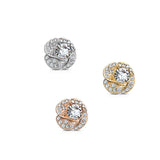 CZ Center Rose Blossom Internal Threaded Dermal Anchor Top