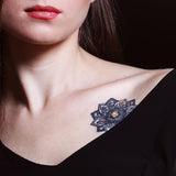 CZ Center Rose Blossom Internal Threaded Dermal Anchor Top