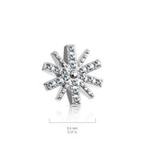 9.5 mm CZ Paved Snow Flake Internal Threaded Dermal Anchor Tops