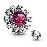 6 mm CZ Surround Double Tiered CZ Center Dermal Anchor Tops