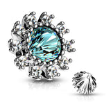 6 mm CZ Surround Double Tiered CZ Center Dermal Anchor Tops