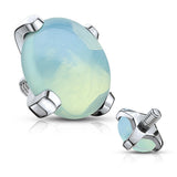 Semi Precious Stone Prong Set Dermal Anchor Top