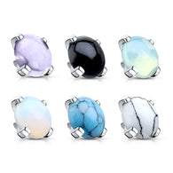 Semi Precious Stone Prong Set Dermal Anchor Top