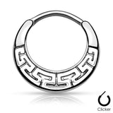 Tribal Maze Fan Surgical Steel Septum Clicker Nose Ring