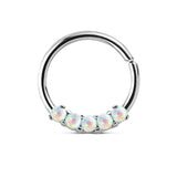 5 Opal Prong Nose Septum Ear Cartilage Daith Helix Tragus Rings