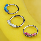 5 Opal Prong Nose Septum Ear Cartilage Daith Helix Tragus Rings