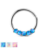 5 Opal Prong Nose Septum Ear Cartilage Daith Helix Tragus Rings