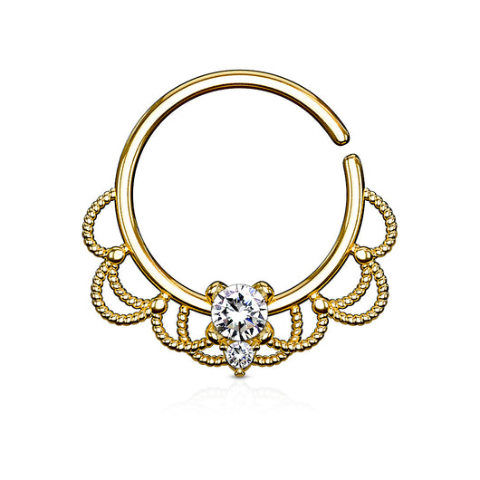 CZ Filigree Nose Septum Ear Cartilage Daith Helix Tragus Rings