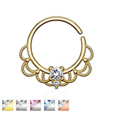 CZ Filigree Nose Septum Ear Cartilage Daith Helix Tragus Rings